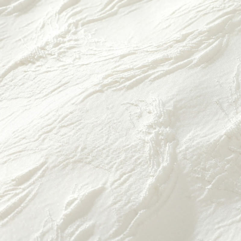 Buddha Stones Camicia da uomo in cotone a mezza manica con bottoni e motivo Bagua in jacquard testurizzato - image 6