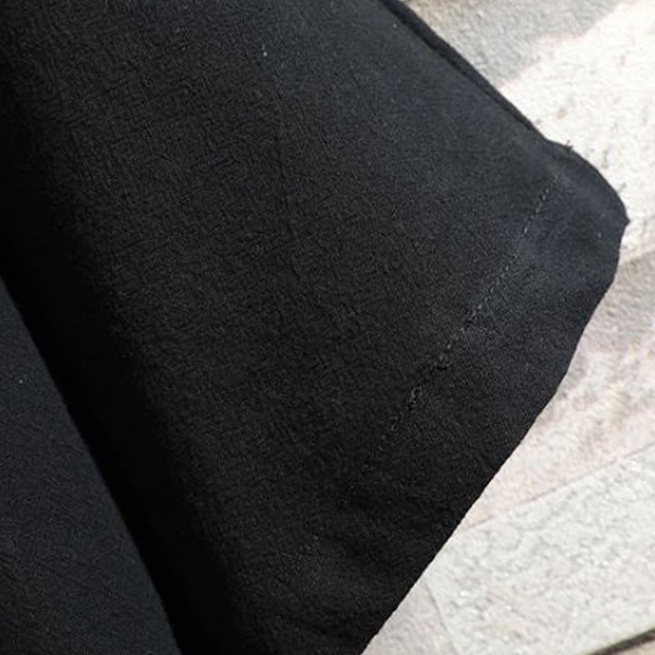 Buddha Stones Giacca da uomo in cotone con maniche corte e apertura frontale, motivo a gru e nuvola di buon auspicio ricamata - image 13