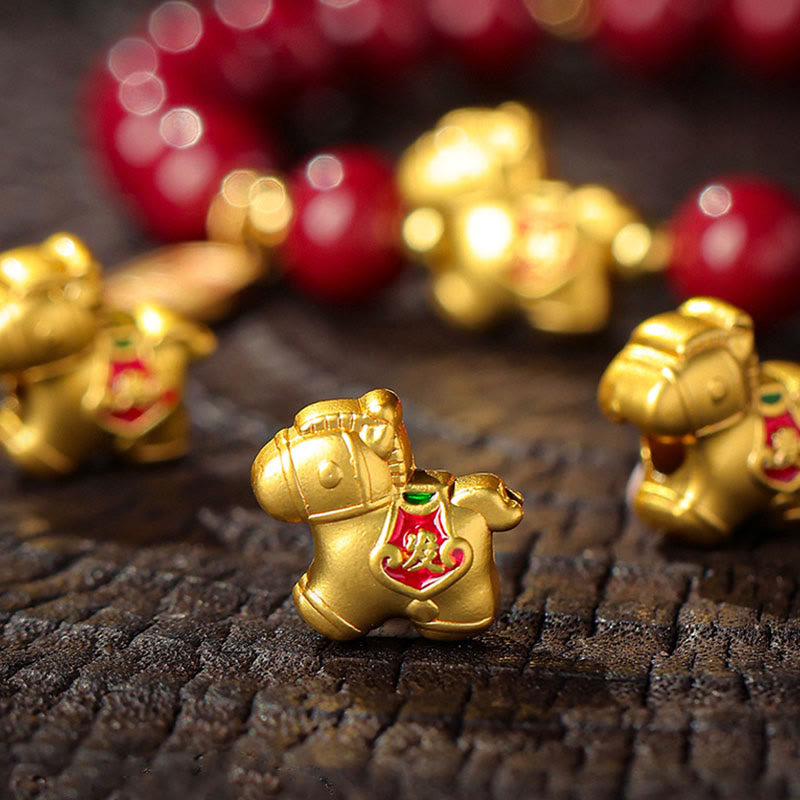Buddha Stones Braccialetto della benedizione del cinabro dell'anno del cavallo - image 14