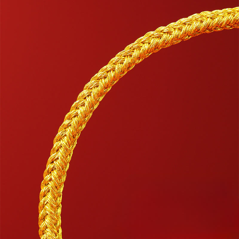 Buddha Stones Braccialetto portafortuna con cinque monete dell'imperatore in corda rossa dell'anno del cavallo - image 1