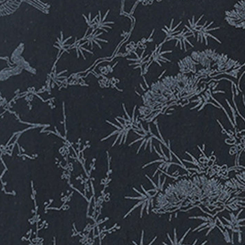 Buddha Stones Camicia da uomo in cotone con maniche corte, bottoni a rana e tasche, modello Summer Crane Pine Tree Tang Suit - image 6