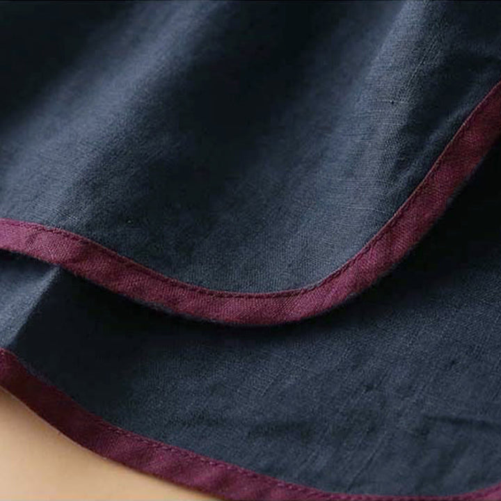 Camicia da donna in cotone e lino a maniche lunghe con ricamo floreale retrò Buddha Stones - image 26