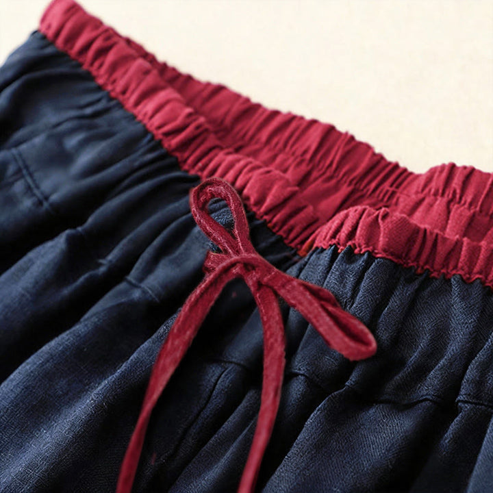 Buddha Stones Pantaloni harem da donna con tasche, lunghezza 7-8, con design color blocking, modello Commute - image 14