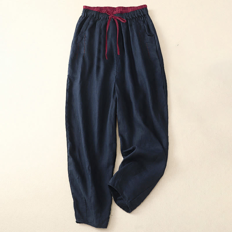 Buddha Stones Pantaloni harem da donna con tasche, lunghezza 7-8, con design color blocking, modello Commute - image 12