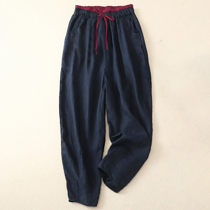 Buddha Stones Pantaloni harem da donna con tasche, lunghezza 7-8, con design color blocking, modello Commute - image 12