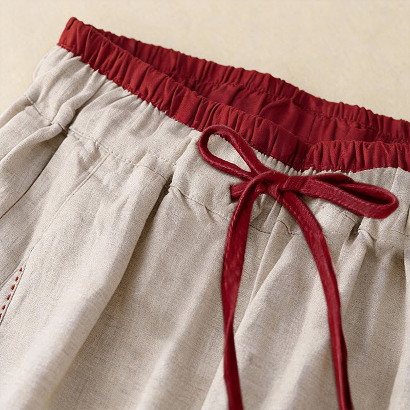 Buddha Stones Pantaloni harem da donna con tasche, lunghezza 7-8, con design color blocking, modello Commute - image 2