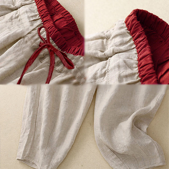 Buddha Stones Pantaloni harem da donna con tasche, lunghezza 7-8, con design color blocking, modello Commute - image 7