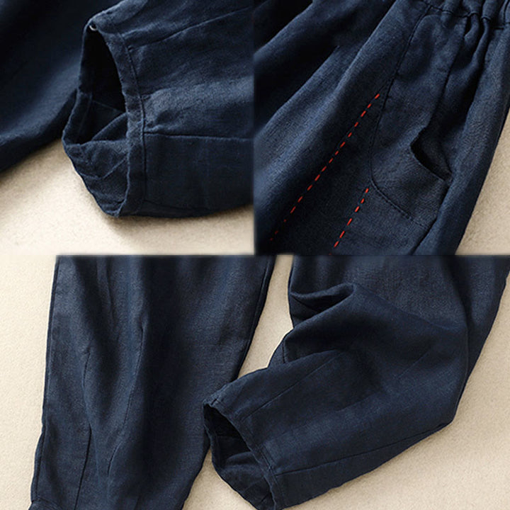 Buddha Stones Pantaloni harem da donna con tasche, lunghezza 7-8, con design color blocking, modello Commute - image 15