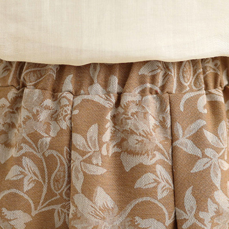 Buddha Stones Gonna da donna in cotone con elastico in vita, modello paisley con stampa floreale e tasche - image 16