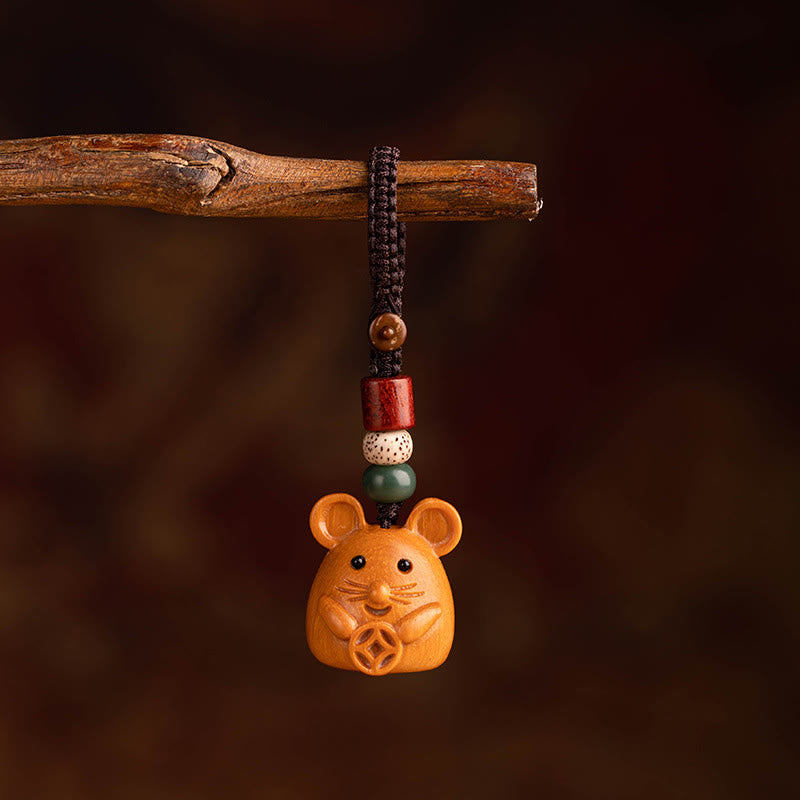 Buddha Stones Portachiavi con benedizione dei semi di Bodhi della stella e della luna del sandalo rosso dell'anno del cavallo - Sandalo rosso, stella luna, seme di Bodhi, ratto - image 8