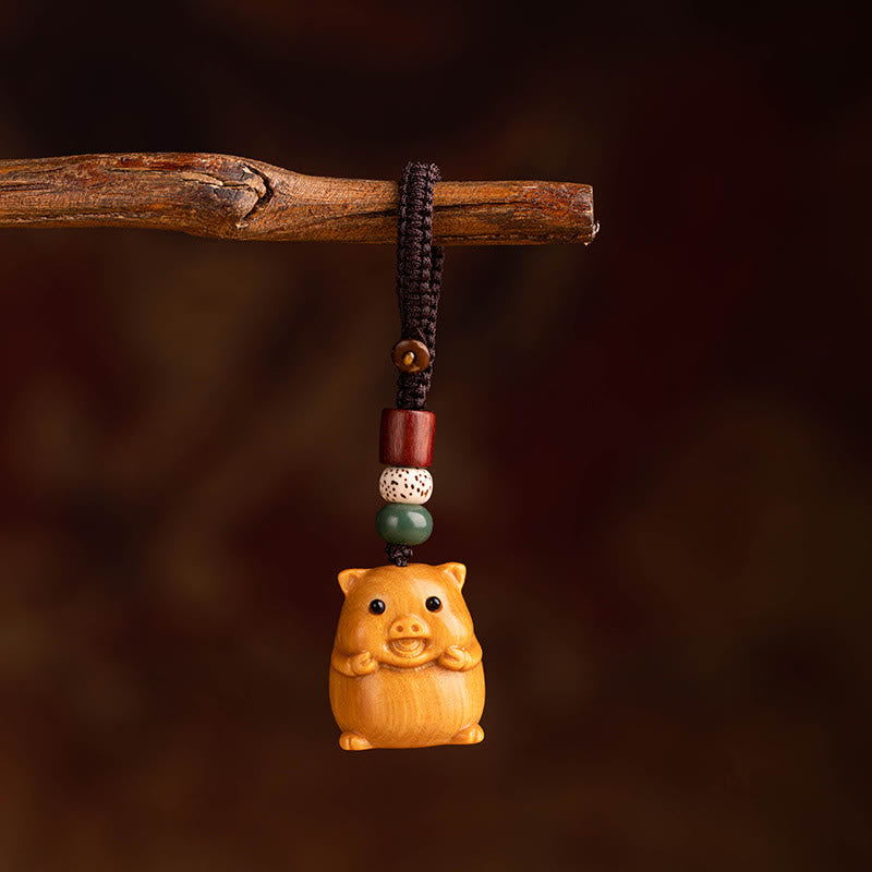 Buddha Stones Portachiavi con benedizione dei semi di Bodhi della stella e della luna del sandalo rosso dell'anno del cavallo - Sandalo rosso, stella, luna, seme di Bodhi, maiale - image 44