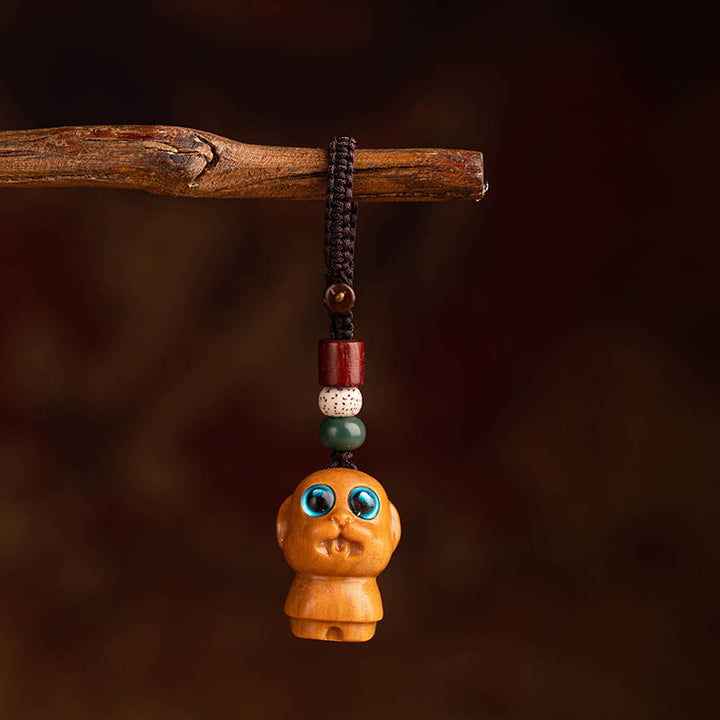 Buddha Stones Portachiavi con benedizione dei semi di Bodhi della stella e della luna del sandalo rosso dell'anno del cavallo - Sandalo rosso, stella luna, seme di Bodhi, cane - image 41