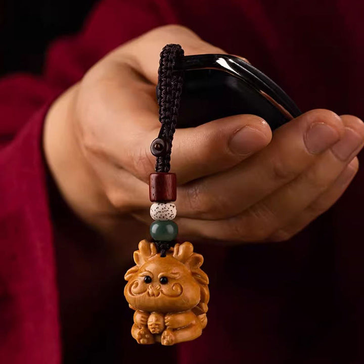 Buddha Stones Portachiavi con benedizione dei semi di Bodhi della stella e della luna del sandalo rosso dell'anno del cavallo - image 23