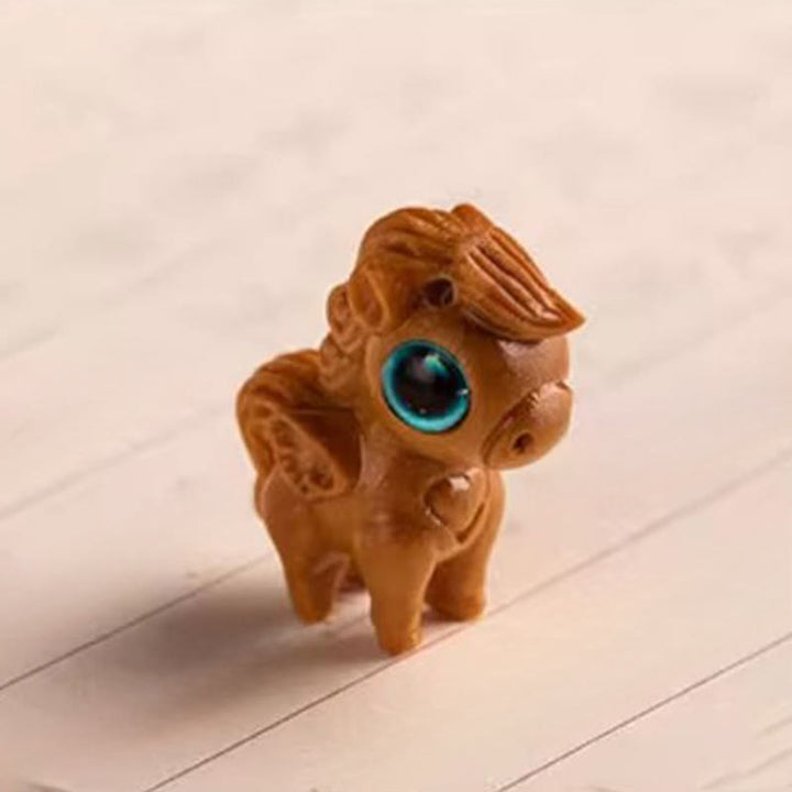 Buddha Stones Portachiavi con benedizione dei semi di Bodhi della stella e della luna del sandalo rosso dell'anno del cavallo - image 1