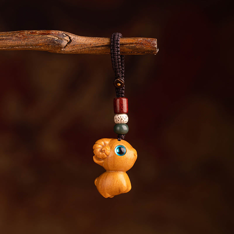 Buddha Stones Portachiavi con benedizione dei semi di Bodhi della stella e della luna del sandalo rosso dell'anno del cavallo - Sandalo rosso, stella, luna, seme di Bodhi, capra - image 32