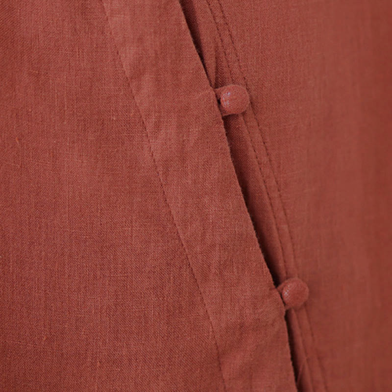 Buddha Stones Camicia da donna in cotone con maniche a tre quarti, bottoni a rana sul risvolto e abbottonatura diagonale - image 6