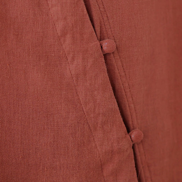 Buddha Stones Camicia da donna in cotone con maniche a tre quarti, bottoni a rana sul risvolto e abbottonatura diagonale - image 6