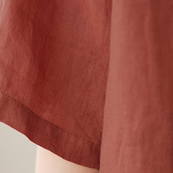 Buddha Stones Camicia da donna in cotone con maniche a tre quarti, bottoni a rana sul risvolto e abbottonatura diagonale - image 7