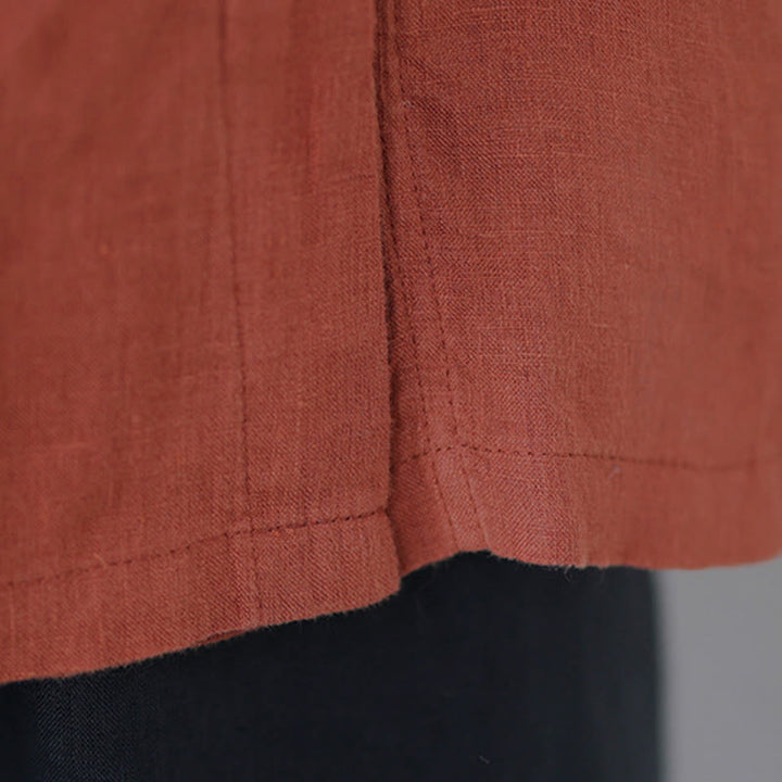 Buddha Stones Camicia da donna in cotone con maniche a tre quarti, bottoni a rana sul risvolto e abbottonatura diagonale - image 8