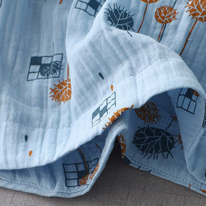 Buddha Stones Camicia da donna in cotone con maniche arricciate a tre quarti e design con bottoni stampati - image 16