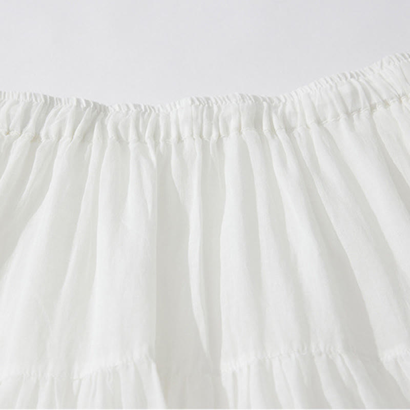 Buddha Stones Gonna da donna a vita alta con coulisse, motivo a trapezio con ricamo e tasche - image 11