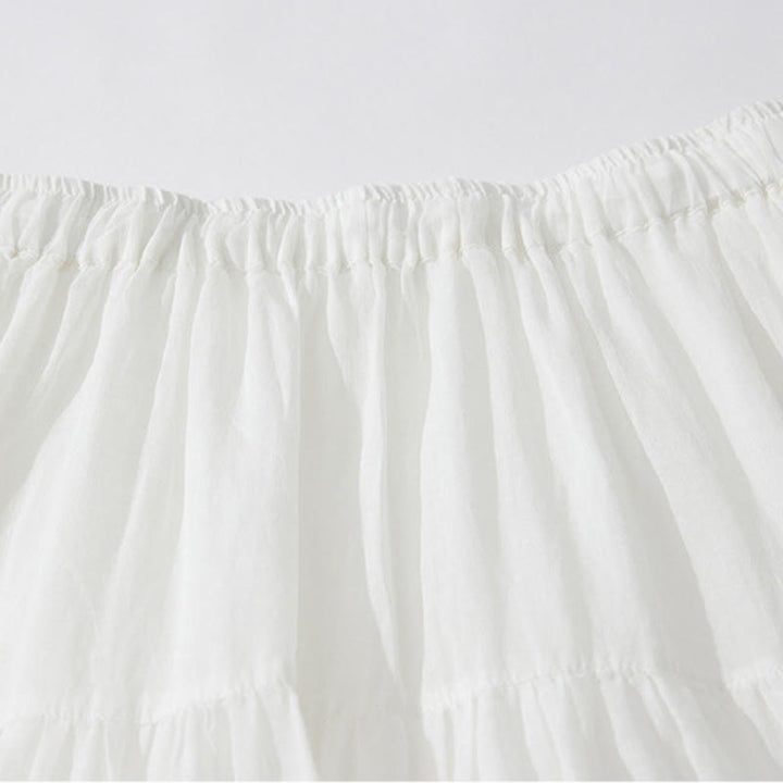 Buddha Stones Gonna da donna a vita alta con coulisse, motivo a trapezio con ricamo e tasche - image 11