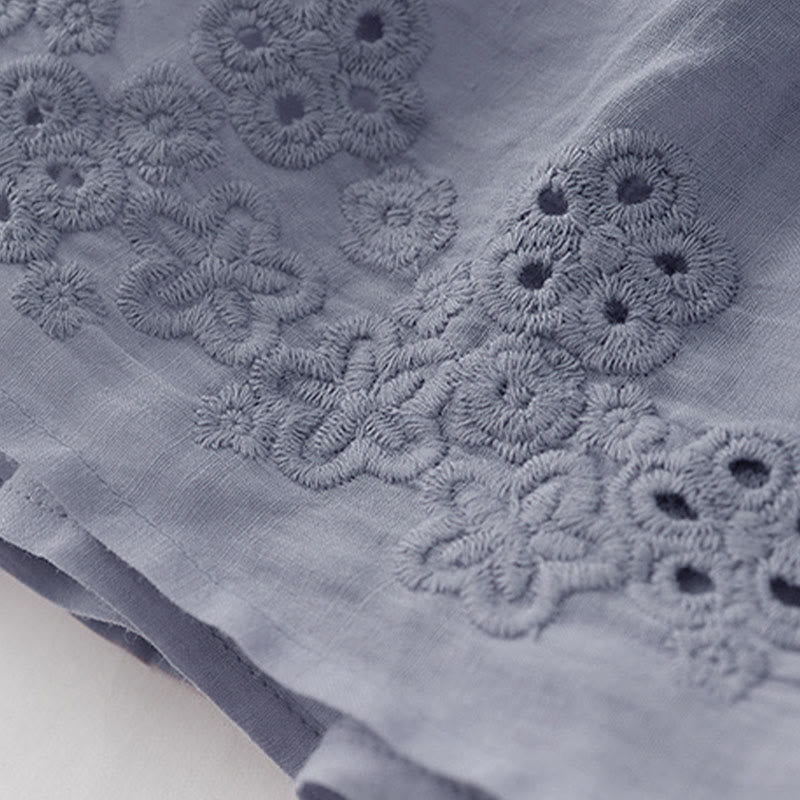 Buddha Stones Gonna da donna a vita alta con coulisse, motivo a trapezio con ricamo e tasche - image 7