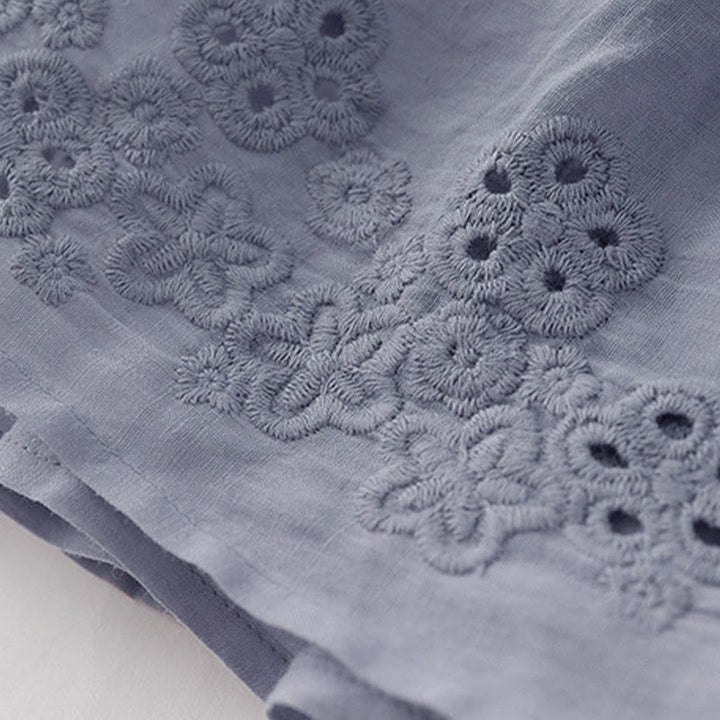 Buddha Stones Gonna da donna a vita alta con coulisse, motivo a trapezio con ricamo e tasche - image 7