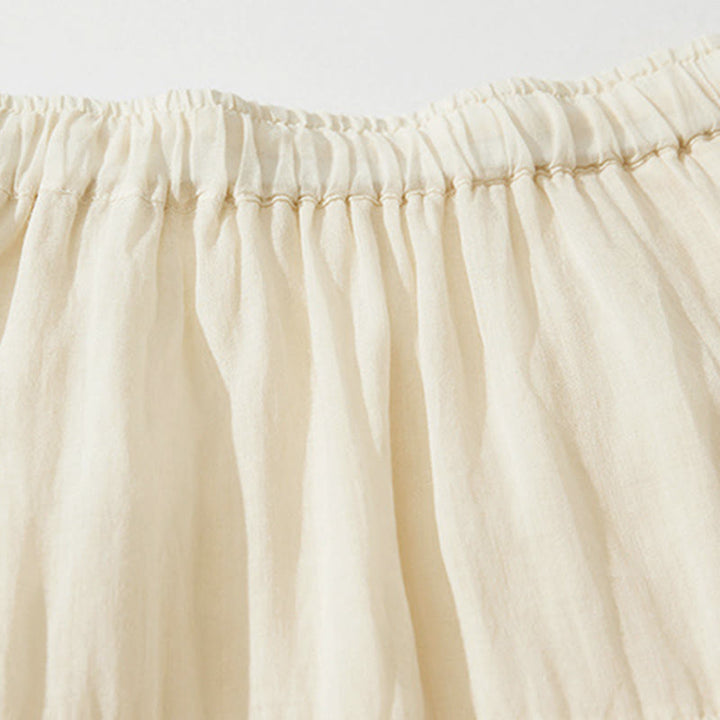 Buddha Stones Gonna da donna a vita alta con coulisse, motivo a trapezio con ricamo e tasche - image 15