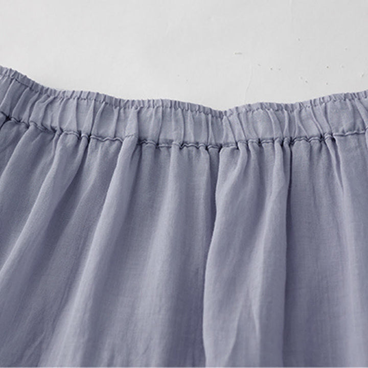 Buddha Stones Gonna da donna a vita alta con coulisse, motivo a trapezio con ricamo e tasche - image 3