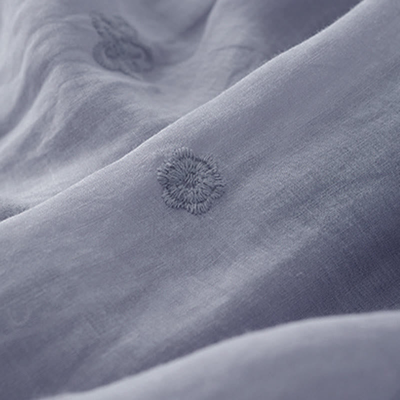 Buddha Stones Gonna da donna a vita alta con coulisse, motivo a trapezio con ricamo e tasche - image 4