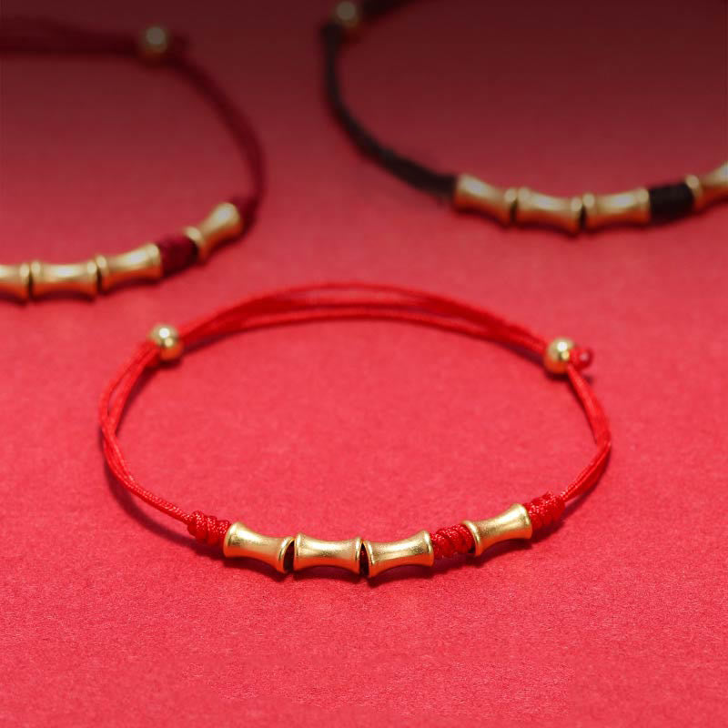 Braccialetto intrecciato con protezione e fortuna in argento sterling 925 con design in bambù Buddha Stones - image 0