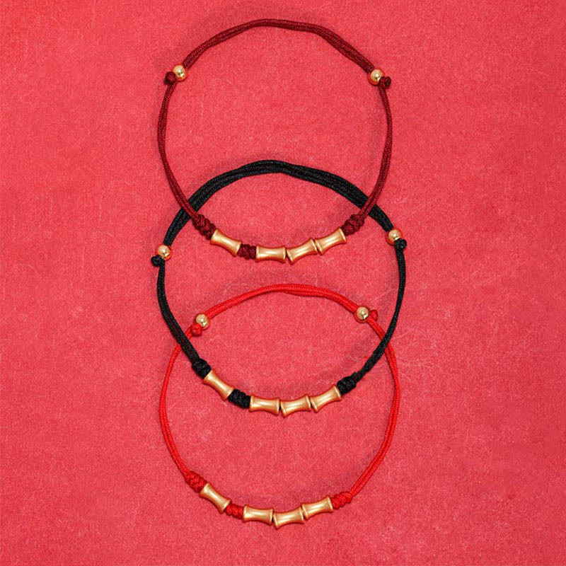 Braccialetto intrecciato con protezione e fortuna in argento sterling 925 con design in bambù Buddha Stones - image 14