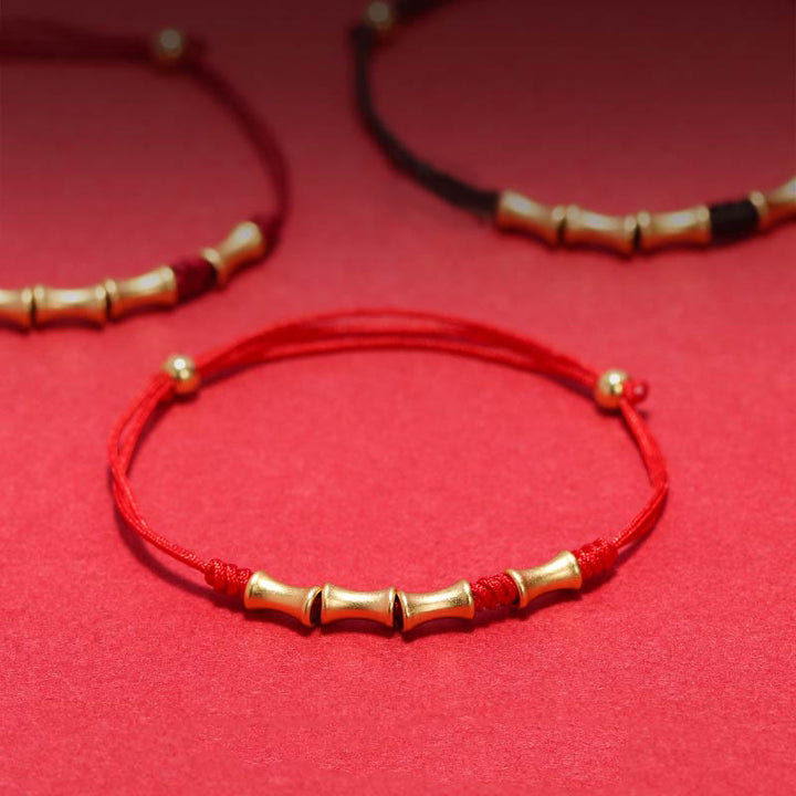 Braccialetto intrecciato con protezione e fortuna in argento sterling 925 con design in bambù Buddha Stones - image 0