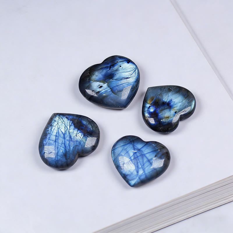 Buddha Stones Decorazione con statuetta curativa in pietra naturale a forma di cuore in labradorite - Cuore - 4-5 cm - image 0