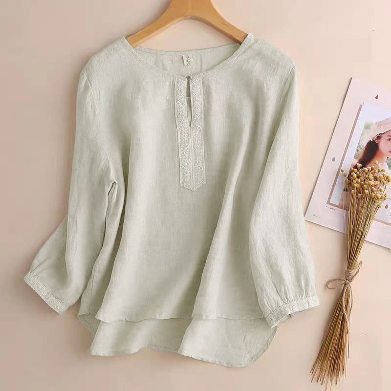 Camicia da donna casual a maniche a tre quarti con scollo rotondo e motivo Buddha Stones. - Biancheria - US8-10, UK/AU12-14, EU40-42 (2XL) - image 9