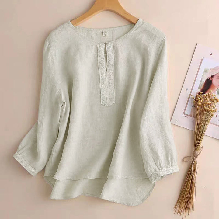 Camicia da donna casual a maniche a tre quarti con scollo rotondo e motivo Buddha Stones. - Biancheria - US8-10, UK/AU12-14, EU40-42 (2XL) - image 9