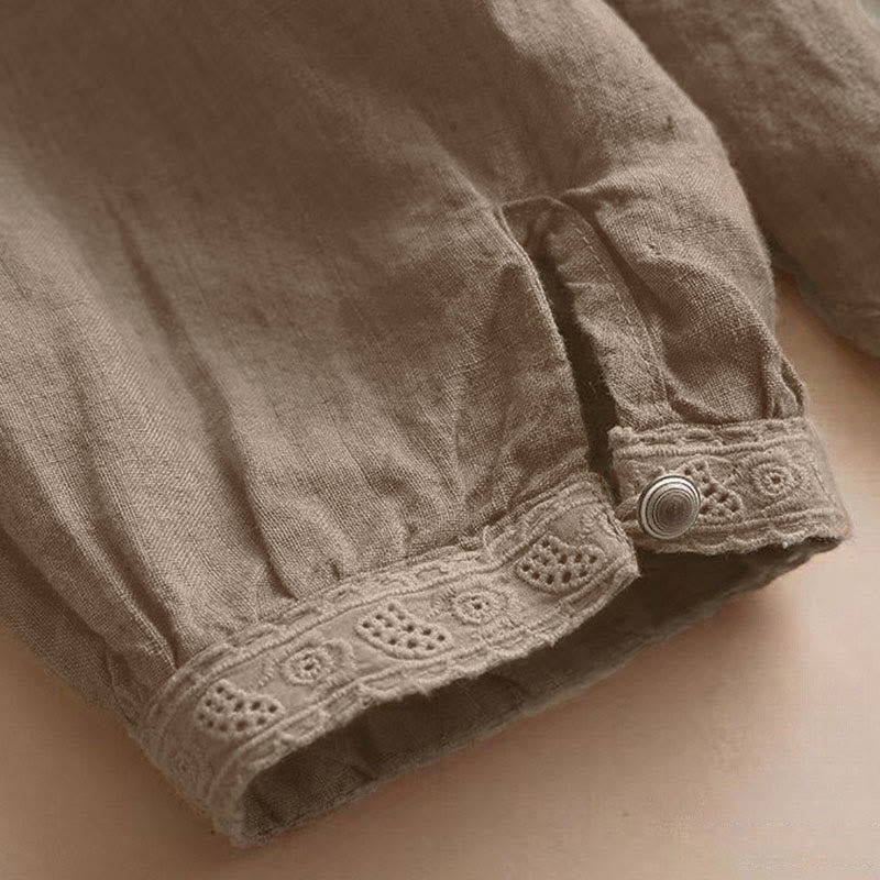 Camicia da donna casual a maniche a tre quarti con scollo rotondo e motivo Buddha Stones. - image 8
