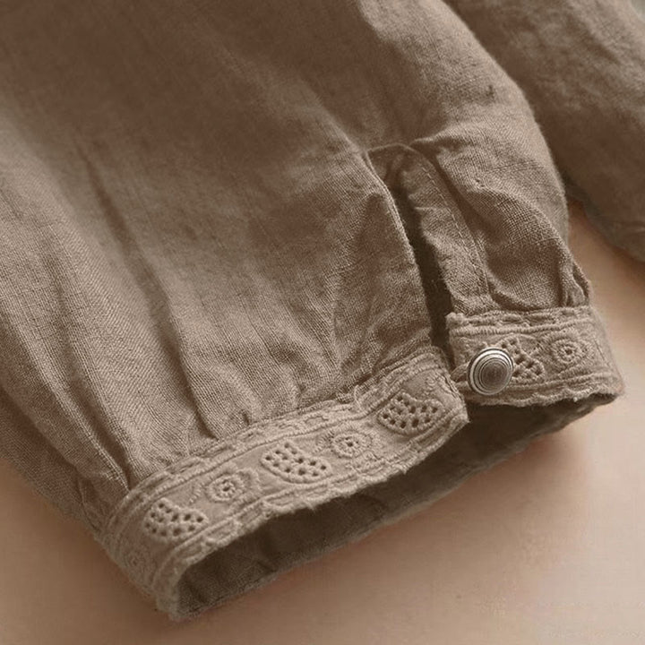 Camicia da donna casual a maniche a tre quarti con scollo rotondo e motivo Buddha Stones. - image 8