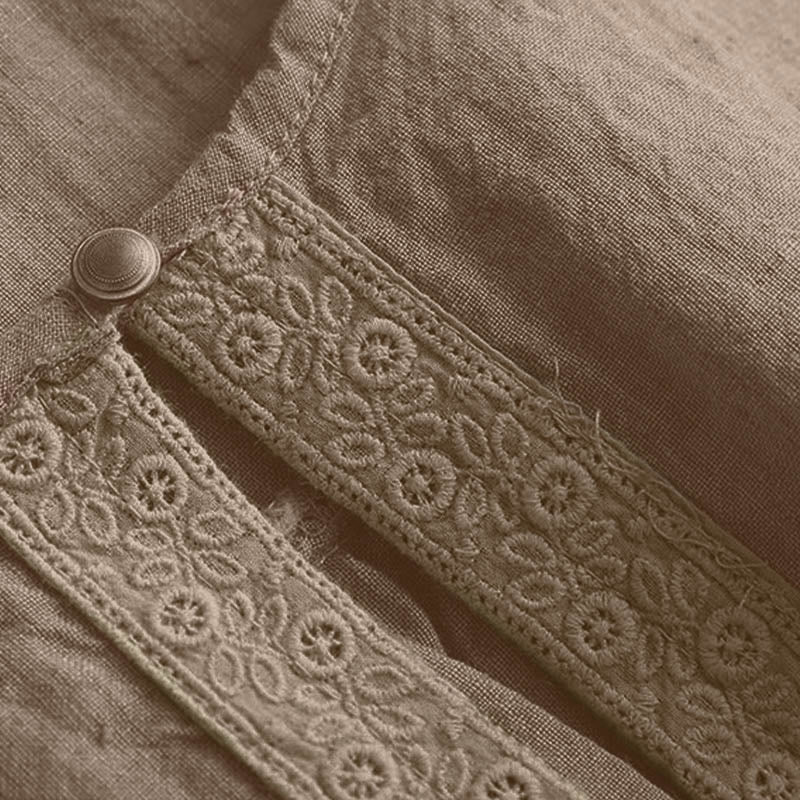 Camicia da donna casual a maniche a tre quarti con scollo rotondo e motivo Buddha Stones. - image 4