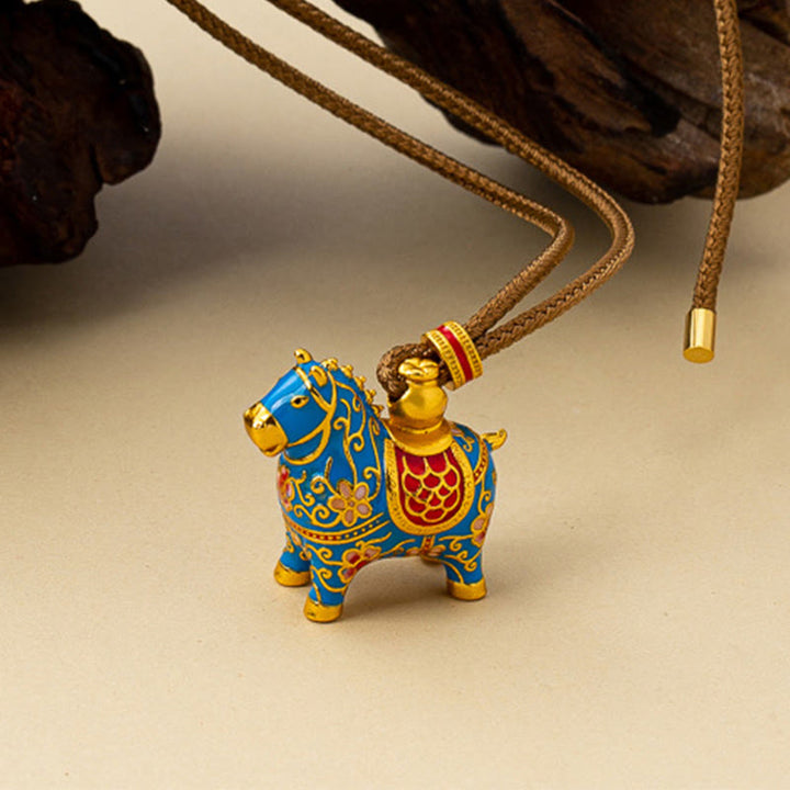 Buddha Stones Collana con pendenti in rame della ricchezza dell'anno del cavallo - image 0