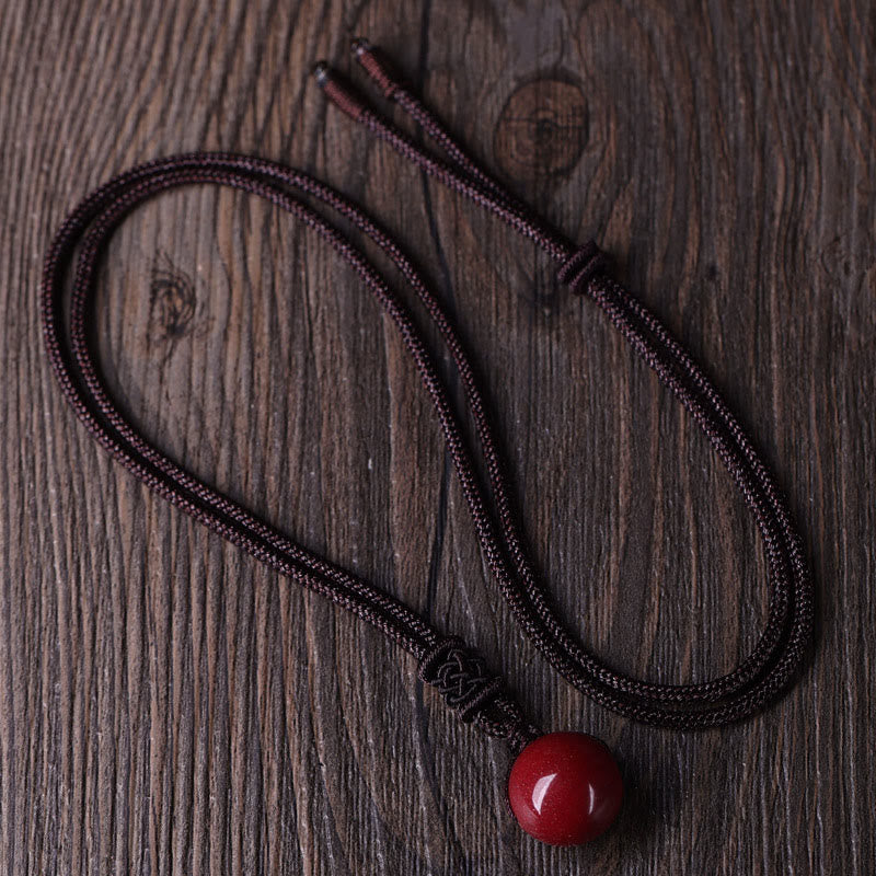 Buddha Stones Ciondoli per collane Cinnabar Keep Away Evil Spirits - Corda marrone - image 6