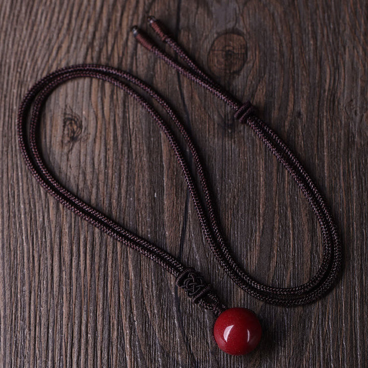 Buddha Stones Ciondoli per collane Cinnabar Keep Away Evil Spirits - Corda marrone - image 6