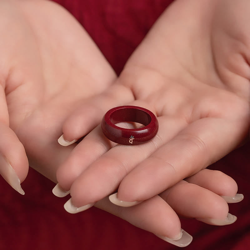 Buddha Stones Anello di benedizione del cinabro dell'anno del cavallo dello zodiaco cinese - image 17