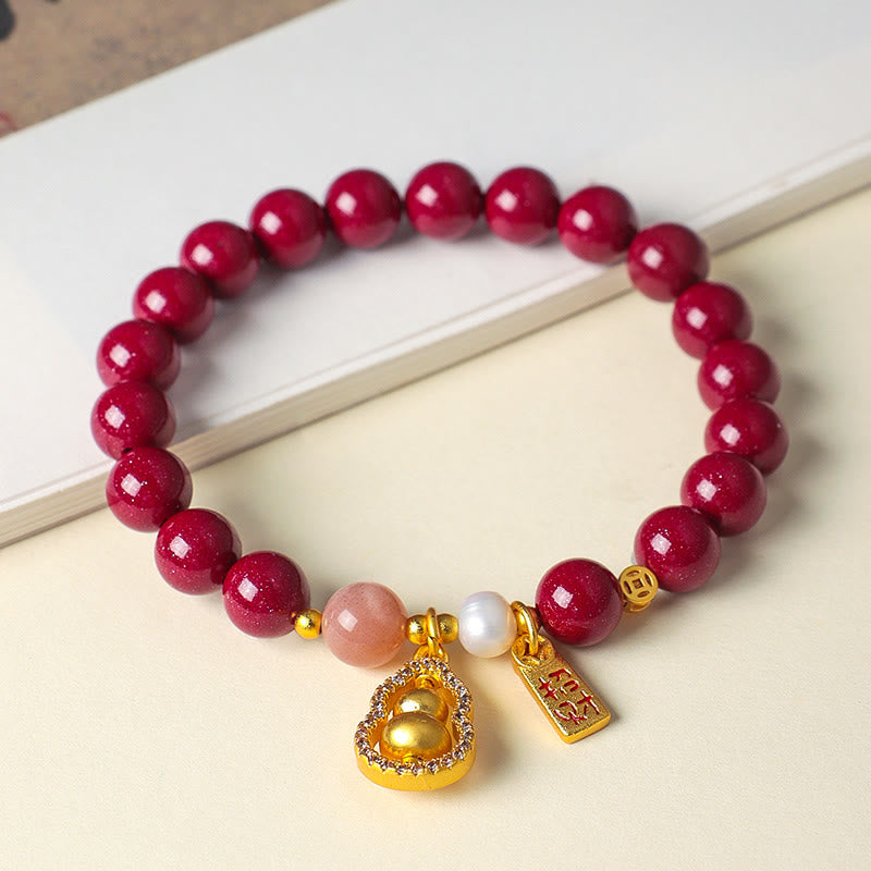 Buddha Stones Braccialetto di benedizione del cinabro che attrae la fortuna - image 2