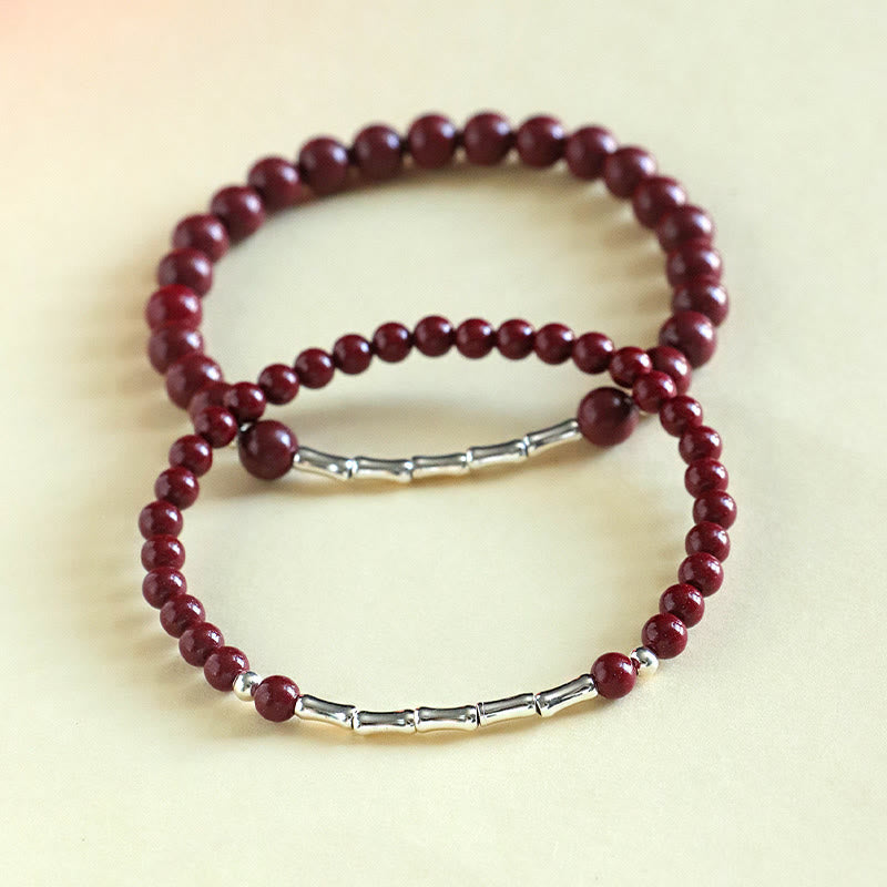 Buddha Stones Bracciale Cinnabar in argento sterling 925 per la calma e la concentrazione - image 10