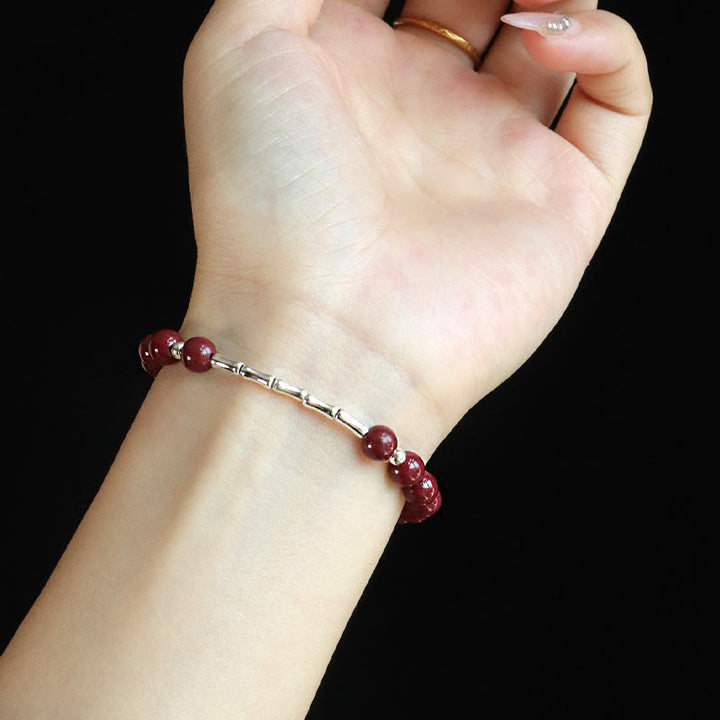 Buddha Stones Bracciale Cinnabar in argento sterling 925 per la calma e la concentrazione - image 6