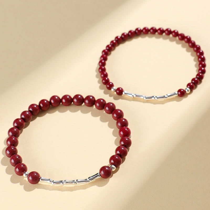 Buddha Stones Bracciale Cinnabar in argento sterling 925 per la calma e la concentrazione - image 12
