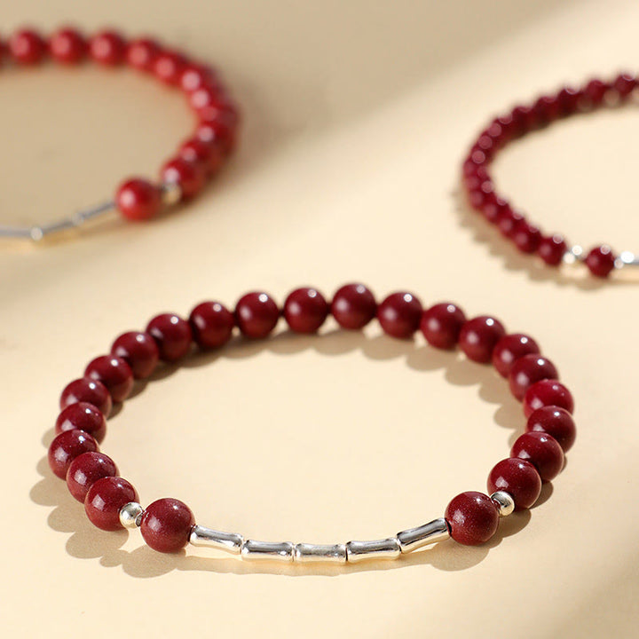 Buddha Stones Bracciale Cinnabar in argento sterling 925 per la calma e la concentrazione - image 13