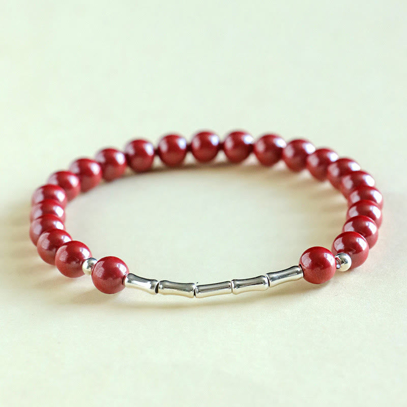 Buddha Stones Bracciale Cinnabar in argento sterling 925 per la calma e la concentrazione - image 8